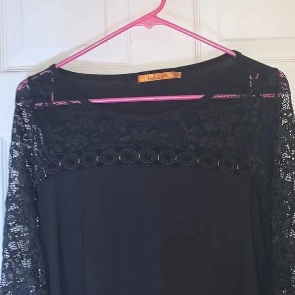 Belldini Unique Lace Top Black Size S - Picture 3 of 5